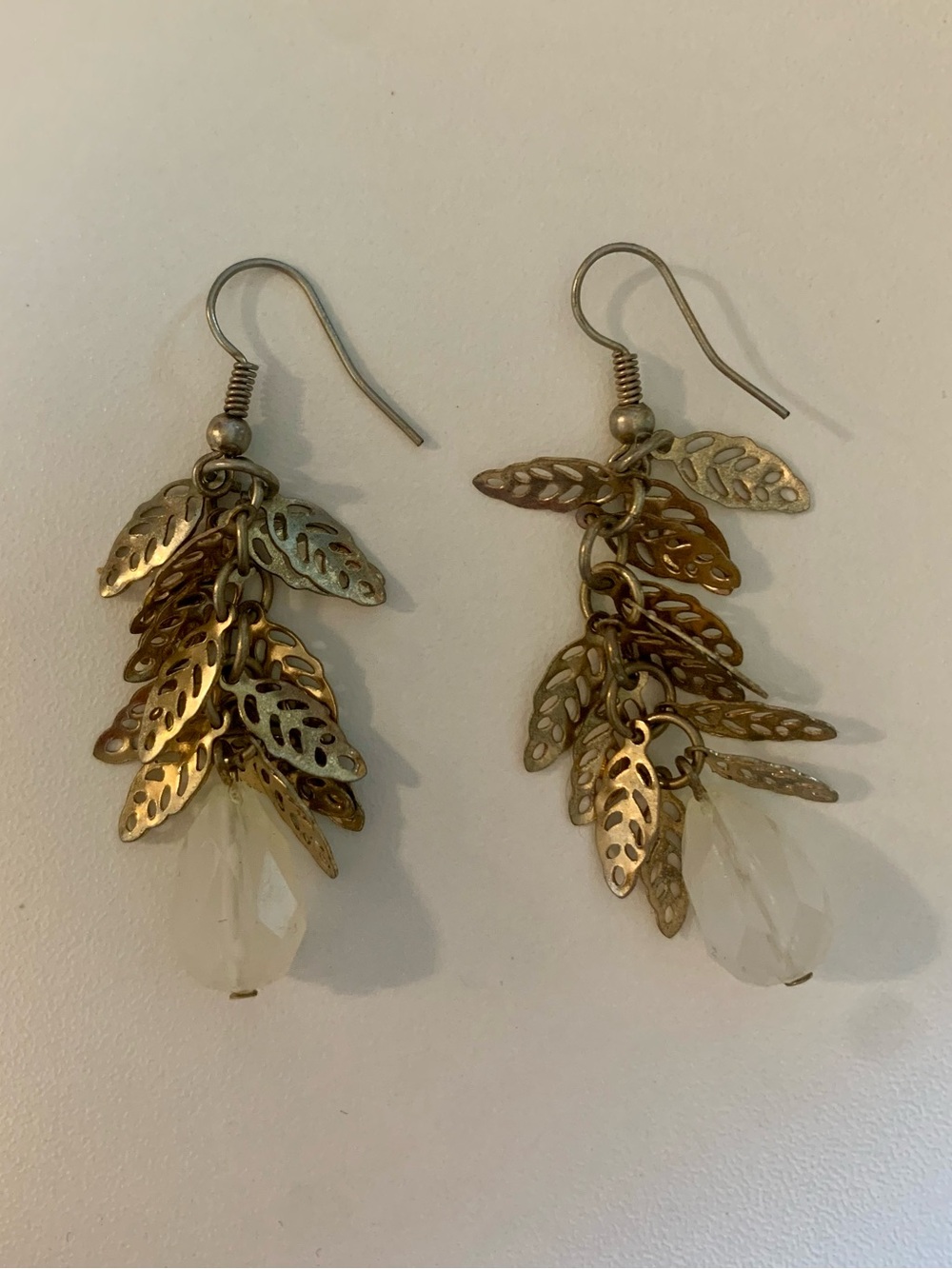 Gold Leaf Dangly Earrings